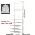 5-Level Metal Shoe Rack Tool-Free Setup Straightforward Design Multi-Purpose Shoes Boots And Sundries in Living Room Hallway