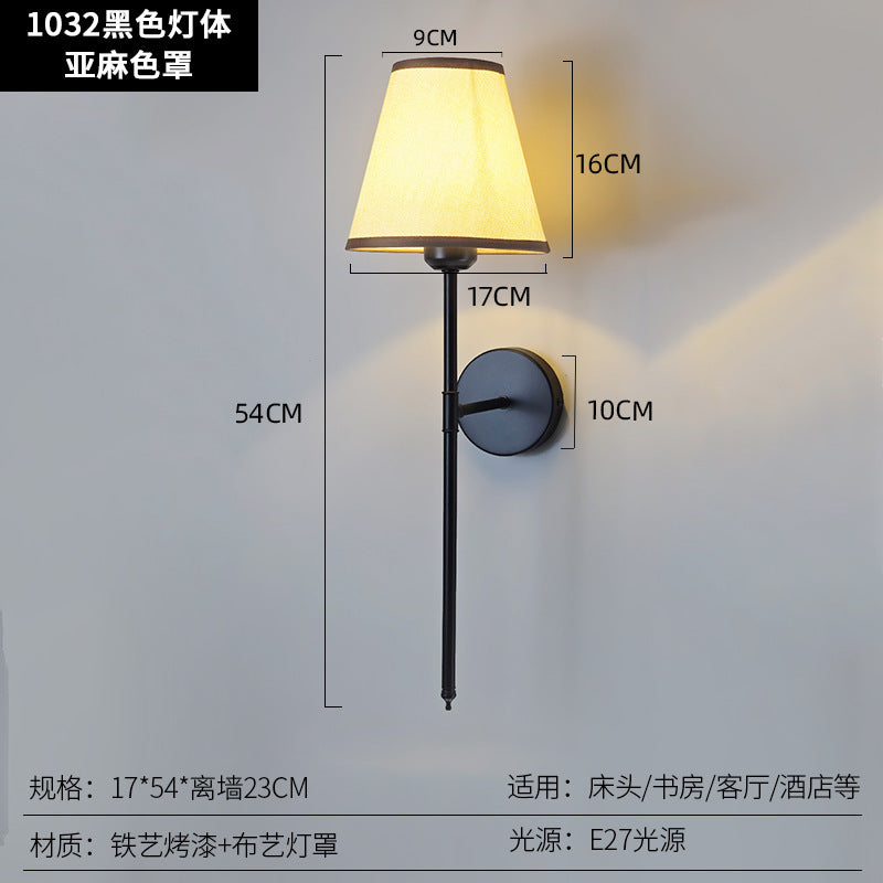 Cross-border Amazon Wall Lamp Southeast Asia North America Bedside Lamp Aisle Stairs Wall TV Background Wall Cloth Cover Wall Lamp