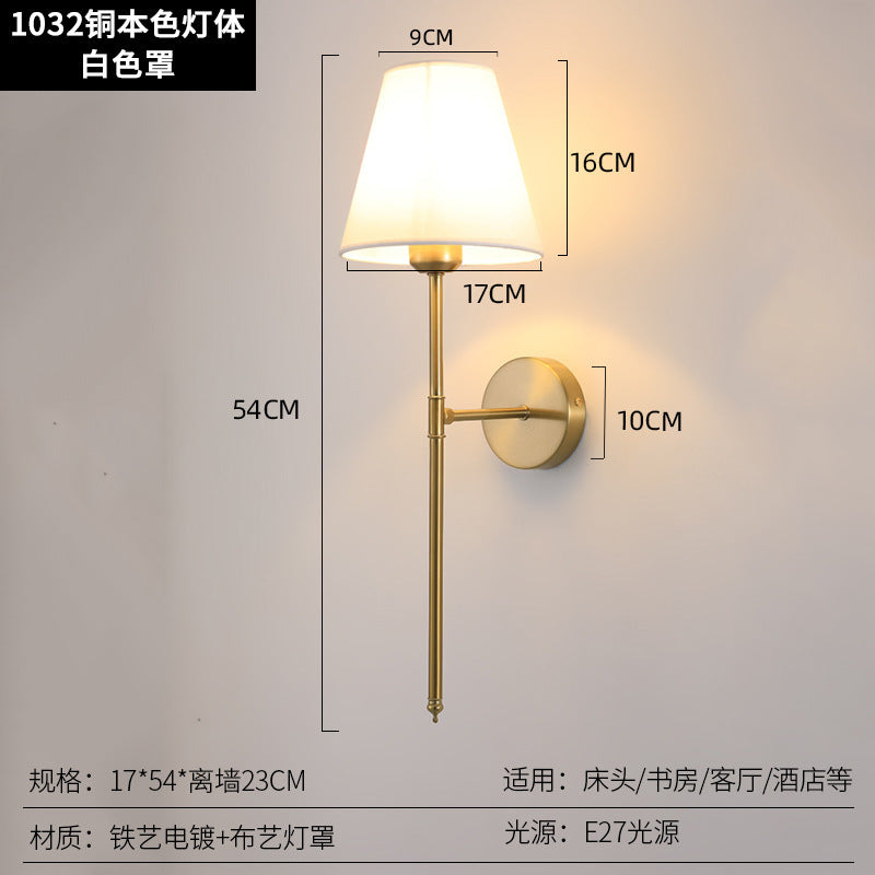 Cross-border Amazon Wall Lamp Southeast Asia North America Bedside Lamp Aisle Stairs Wall TV Background Wall Cloth Cover Wall Lamp