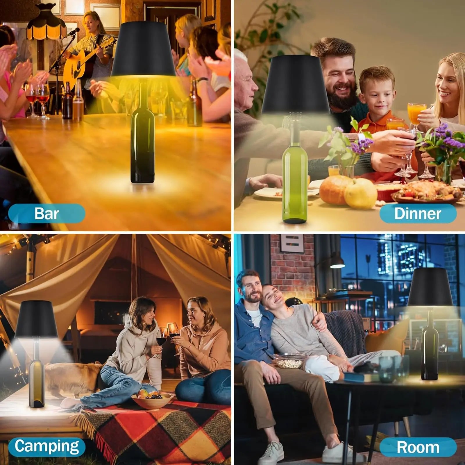 Modern Bottle Table Lamp – Touch Dimmable LED Light