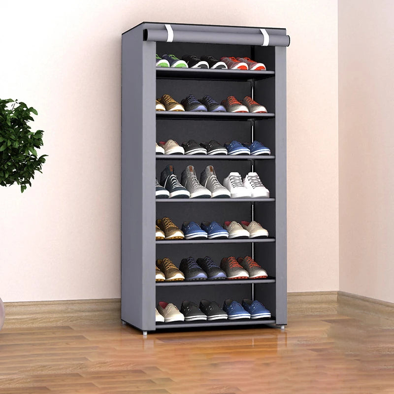 6-10 Tier Multi-Layer Shoe Cabinet with Dust-Proof Rolling Shutter Door, Easy to Assemble, Space-Saving Home Storage Cabinet, Suitable for Entryways, Hallways, Bedrooms, Living Rooms, Homes, Dormitories, Etc./Modern Decorativ