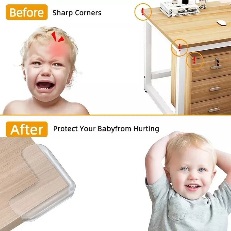 4/8/10/12Pcs Baby Safety Silicone Protector Table Corner Edge Protection Cover Transparent Anti Collision Soft Guard Home Tool