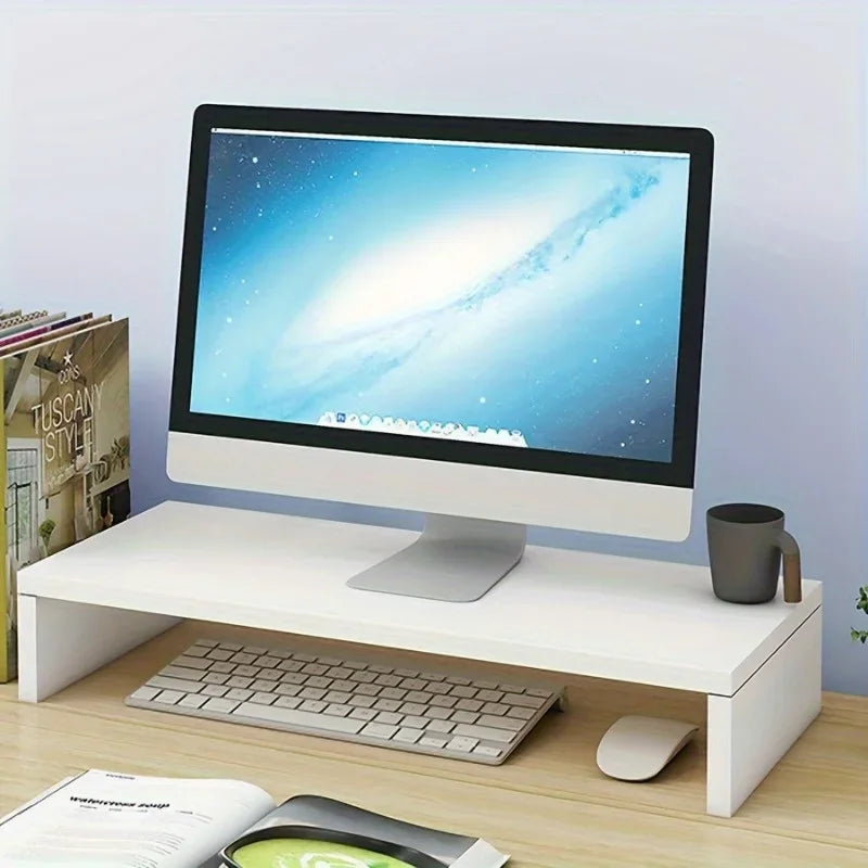 Stable Base Wood Desktop Computer Stand Eyesight Protection Protect Cervical Spine Office Laptop Riser Large Load Bearing