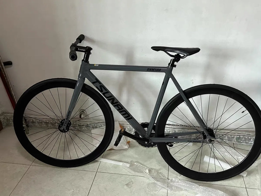 Fixie Fixed Gear Bike Tsunami Track Single Speed Racing Bicycle 700C SNM100 Aluminum Alloy Frame Cycling Parts Customizable