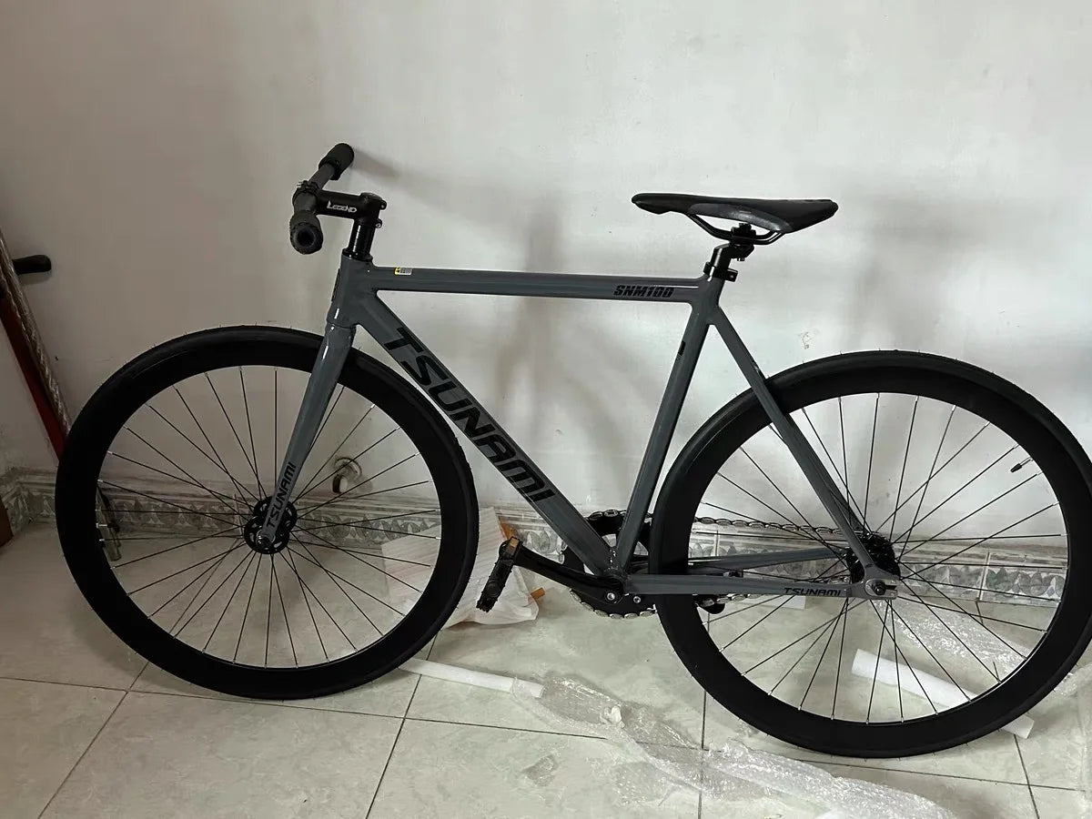 Fixie Fixed Gear Bike Tsunami Track Single Speed Racing Bicycle 700C SNM100 Aluminum Alloy Frame Cycling Parts Customizable