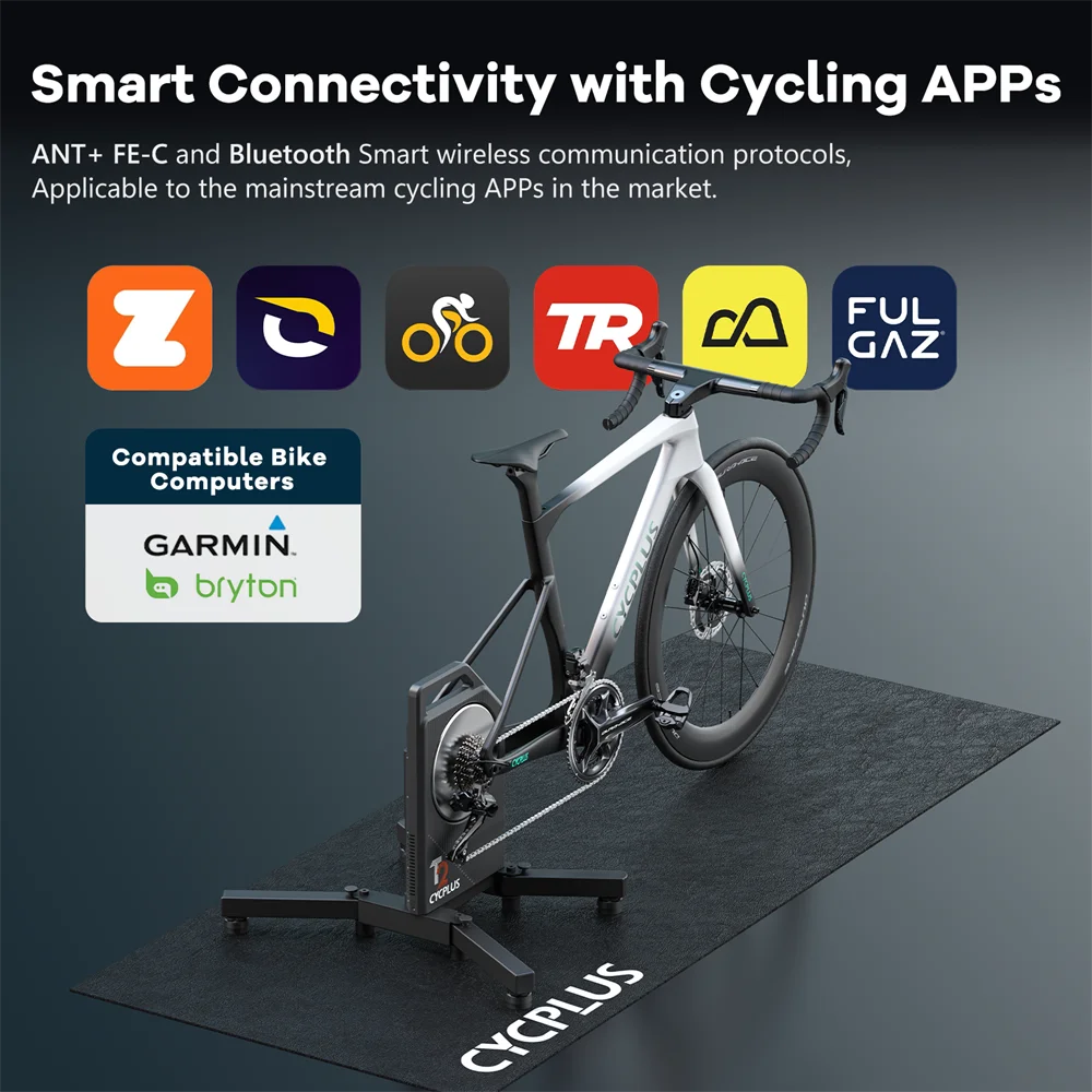 CYCPLUS T2 Home Bike Trainer Direct Drive Exercise Cycling Training Bicycle Roller ANT+ BLE 5.0 Power Meter