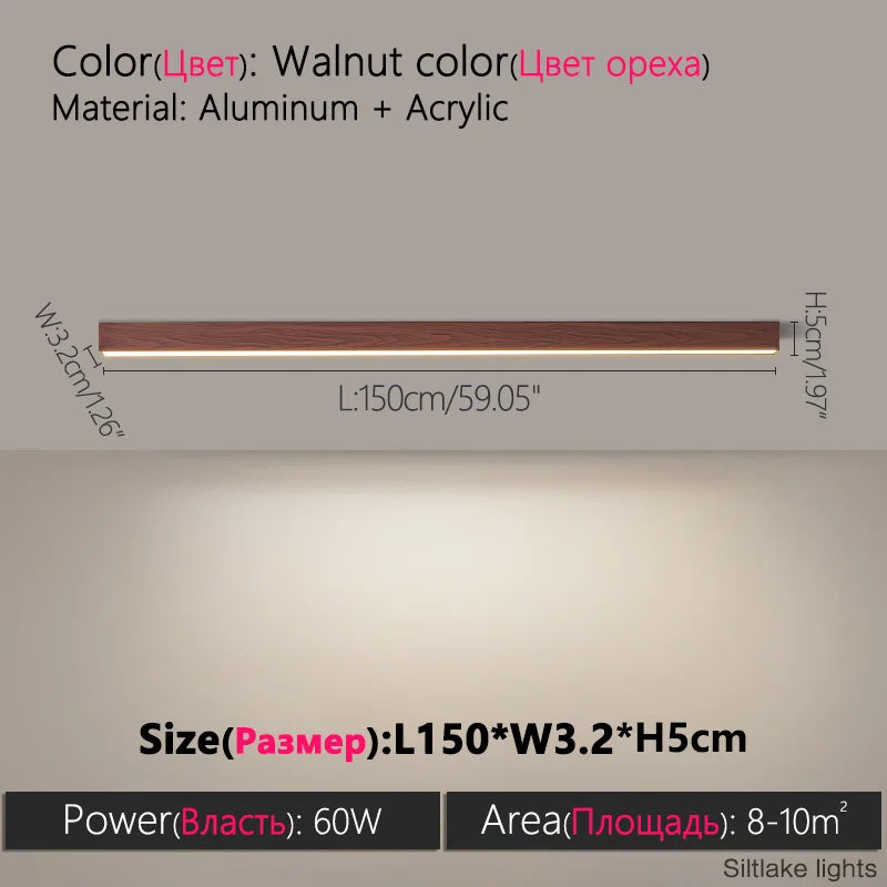 Modern Long Strip Ceiling Light Surface Mounted Minimalist Aisle Lamp Living Room Bedroom Kitchen Home Office LED Lighting