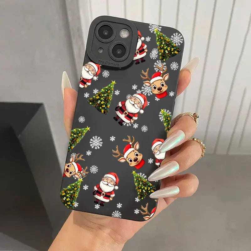 Santa Claus Elk Snowman Christmas Case For Xiaomi Redmi Note 14 13 12 Pro Plus 5G 12S 11S 11 10 Redmi 14C 13C 12C 13 12 4G Cover