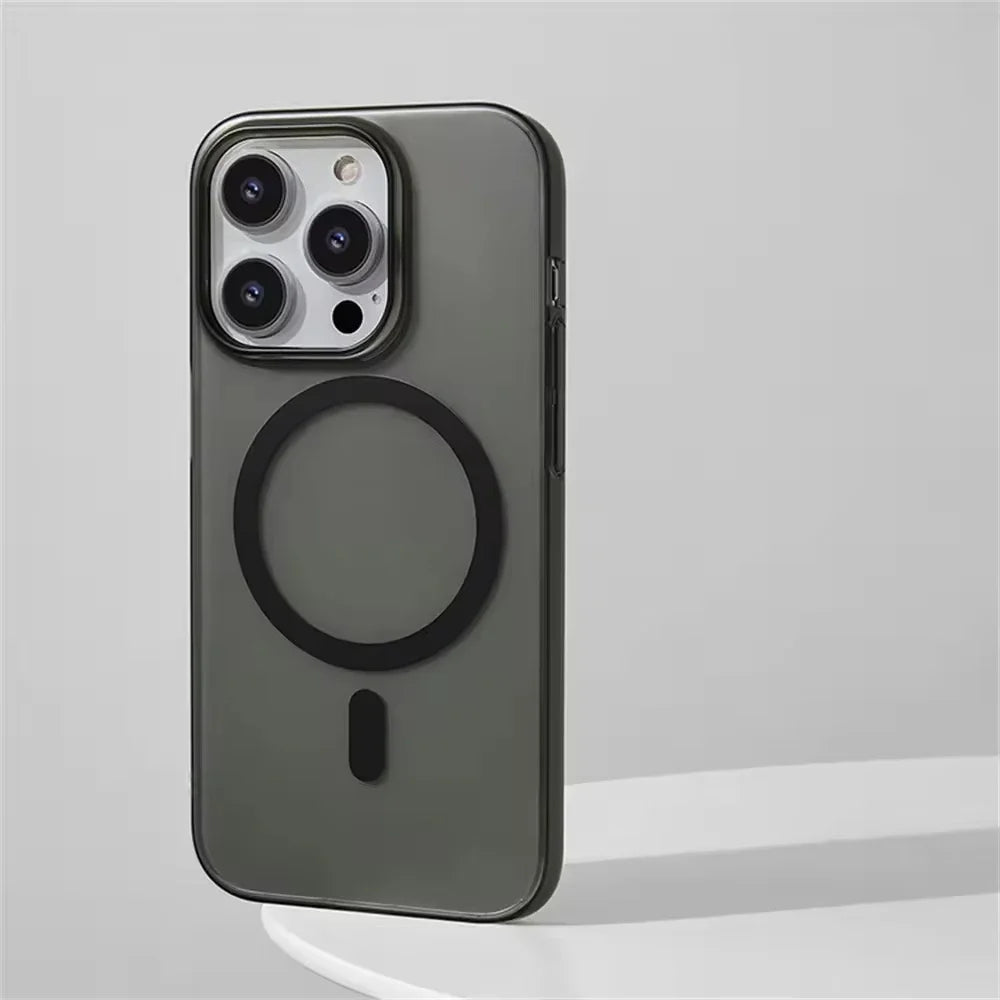 Ultra Thin Hard PC Transparent Magnetic Case For iPhone 17 Pro Max 16 15 14 Plus 13 12 Wireless Charge Clear for Magsafe Cover