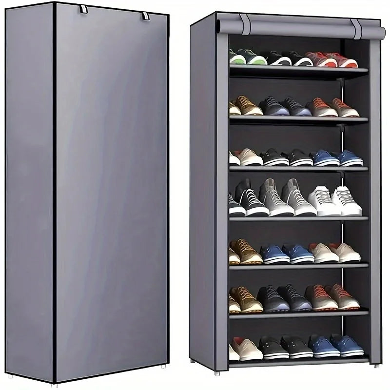 6-10 Tier Multi-Layer Shoe Cabinet with Dust-Proof Rolling Shutter Door, Easy to Assemble, Space-Saving Home Storage Cabinet, Suitable for Entryways, Hallways, Bedrooms, Living Rooms, Homes, Dormitories, Etc./Modern Decorativ