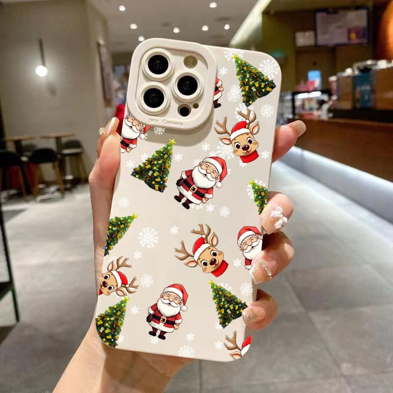 Santa Claus Elk Snowman Christmas Case For Xiaomi Redmi Note 14 13 12 Pro Plus 5G 12S 11S 11 10 Redmi 14C 13C 12C 13 12 4G Cover