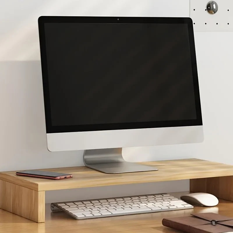 Stable Base Wood Desktop Computer Stand Eyesight Protection Protect Cervical Spine Office Laptop Riser Large Load Bearing