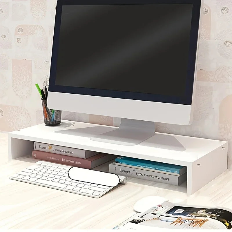 Stable Base Wood Desktop Computer Stand Eyesight Protection Protect Cervical Spine Office Laptop Riser Large Load Bearing