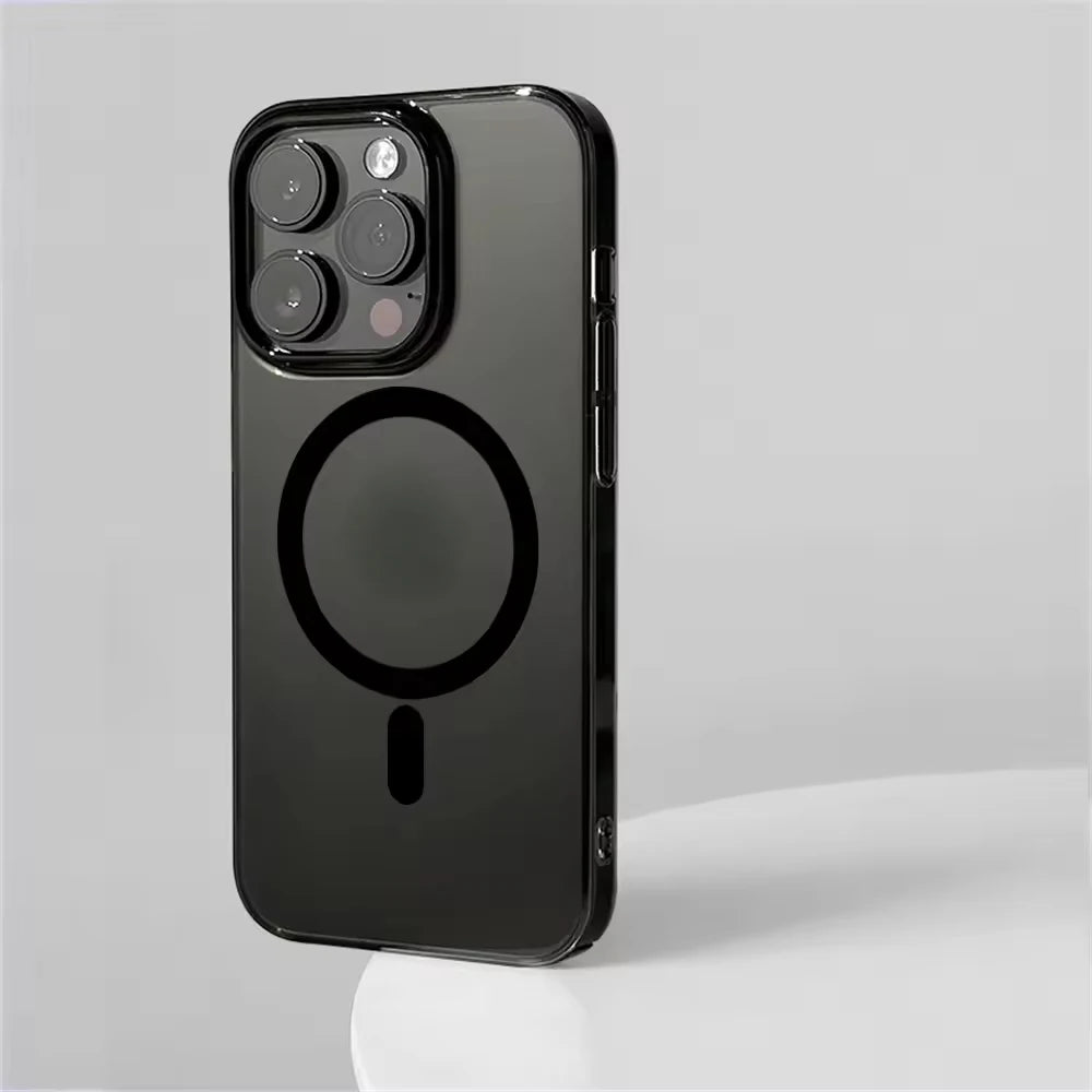 Ultra Thin Hard PC Transparent Magnetic Case For iPhone 17 Pro Max 16 15 14 Plus 13 12 Wireless Charge Clear for Magsafe Cover