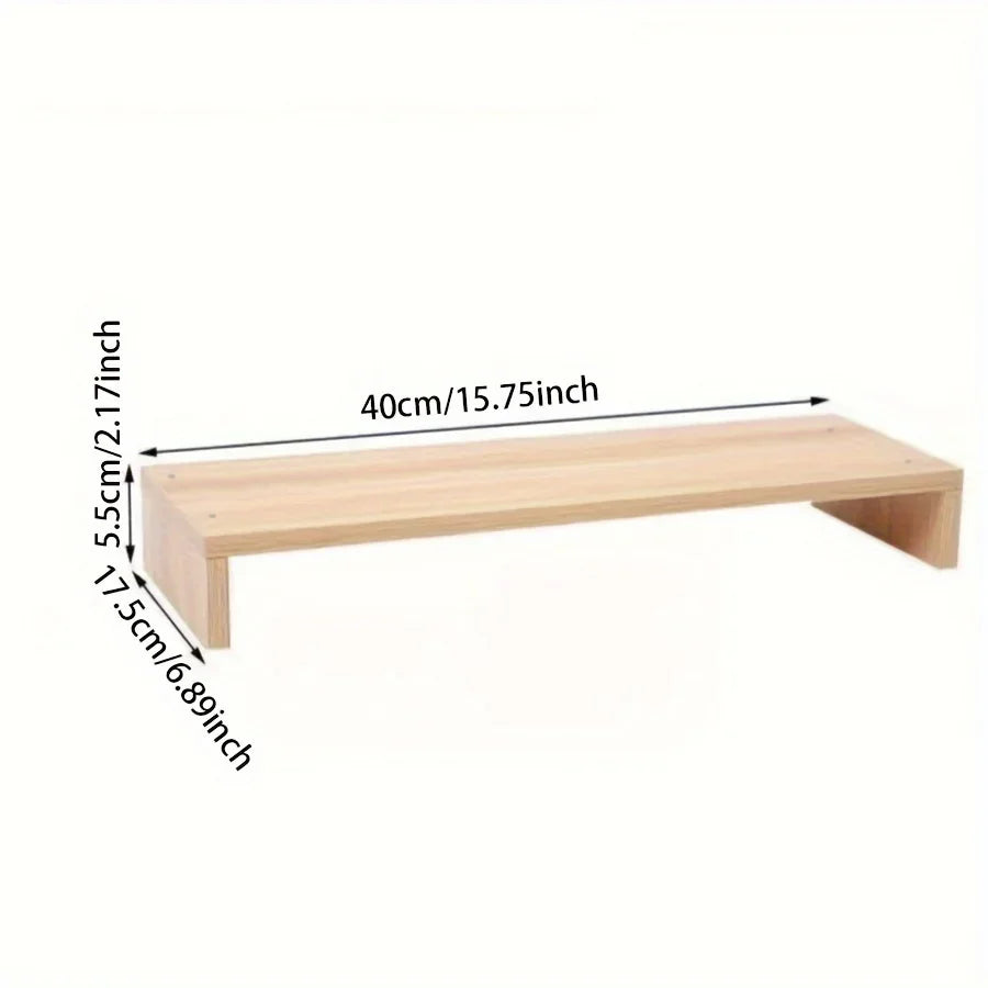 Stable Base Wood Desktop Computer Stand Eyesight Protection Protect Cervical Spine Office Laptop Riser Large Load Bearing