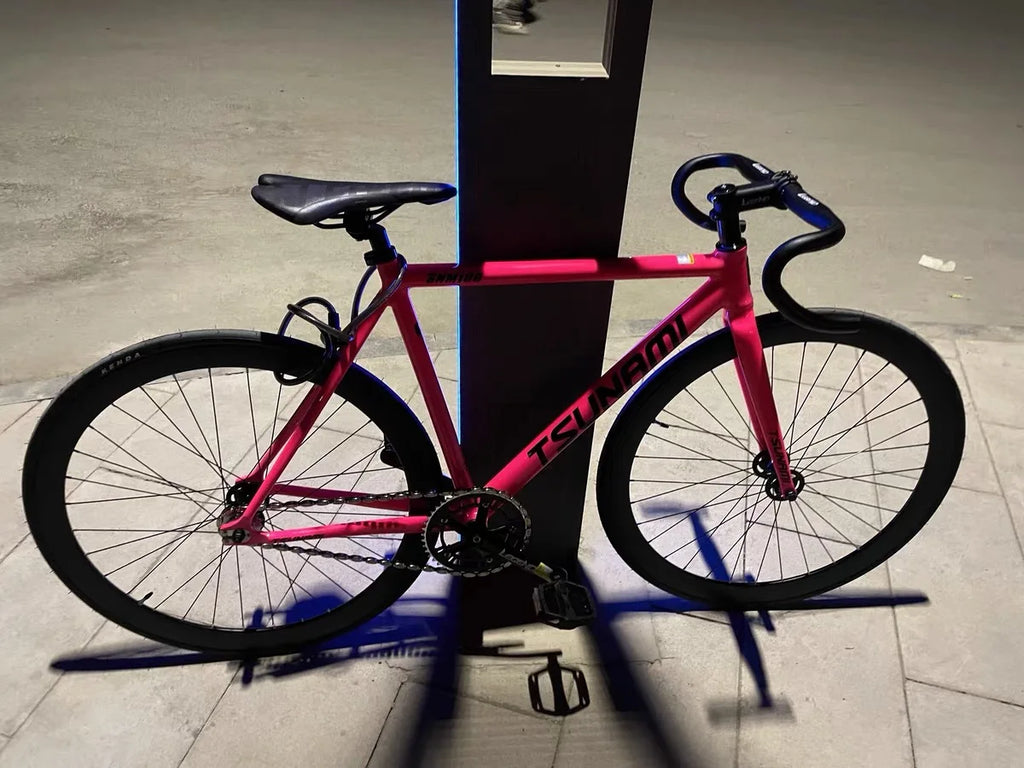 Fixie Fixed Gear Bike Tsunami Track Single Speed Racing Bicycle 700C SNM100 Aluminum Alloy Frame Cycling Parts Customizable