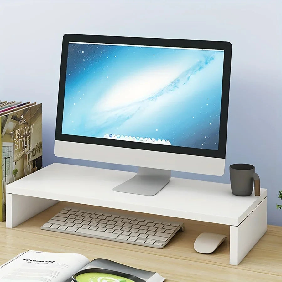 Stable Base Wood Desktop Computer Stand Eyesight Protection Protect Cervical Spine Office Laptop Riser Large Load Bearing