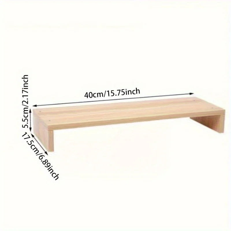 Stable Base Wood Desktop Computer Stand Eyesight Protection Protect Cervical Spine Office Laptop Riser Large Load Bearing