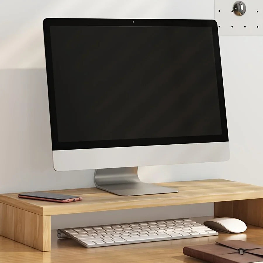 Stable Base Wood Desktop Computer Stand Eyesight Protection Protect Cervical Spine Office Laptop Riser Large Load Bearing
