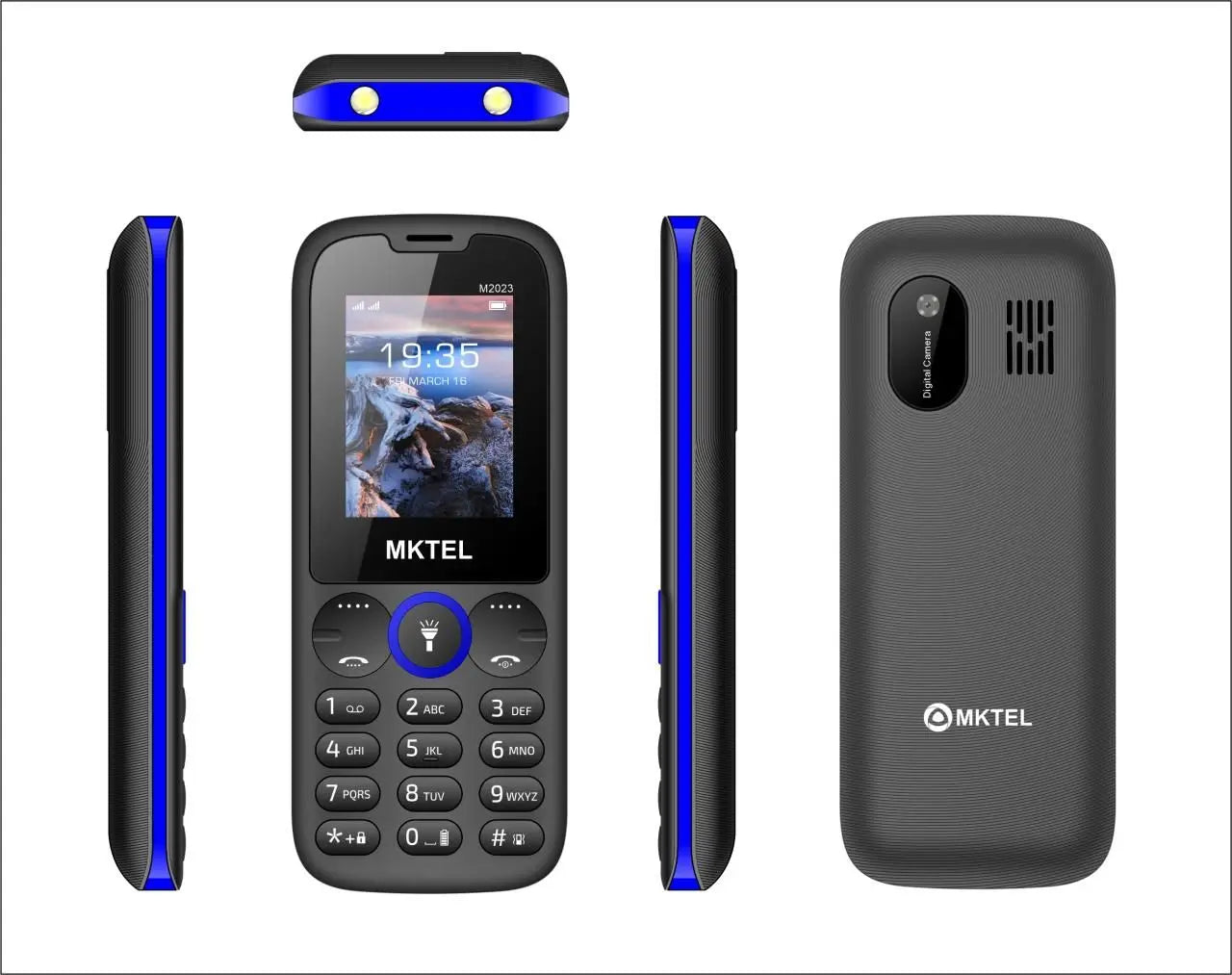 MKTEL M2023 Feature Phone with 1.77inch Display 800mAh Battery Dual SIM FM Radio Flashlight 0.08Mega Camera Senior Phone