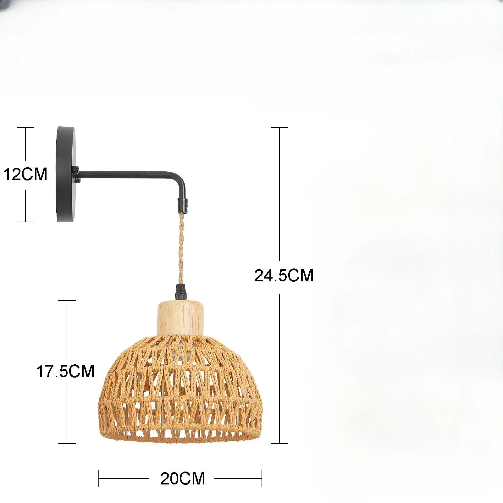 Wall Decor  Room Rattan Ancient Farmhouse Hemp Rope Japanese Woven Lamps Bedside Bedroom Living Room Rural Wall Lamp