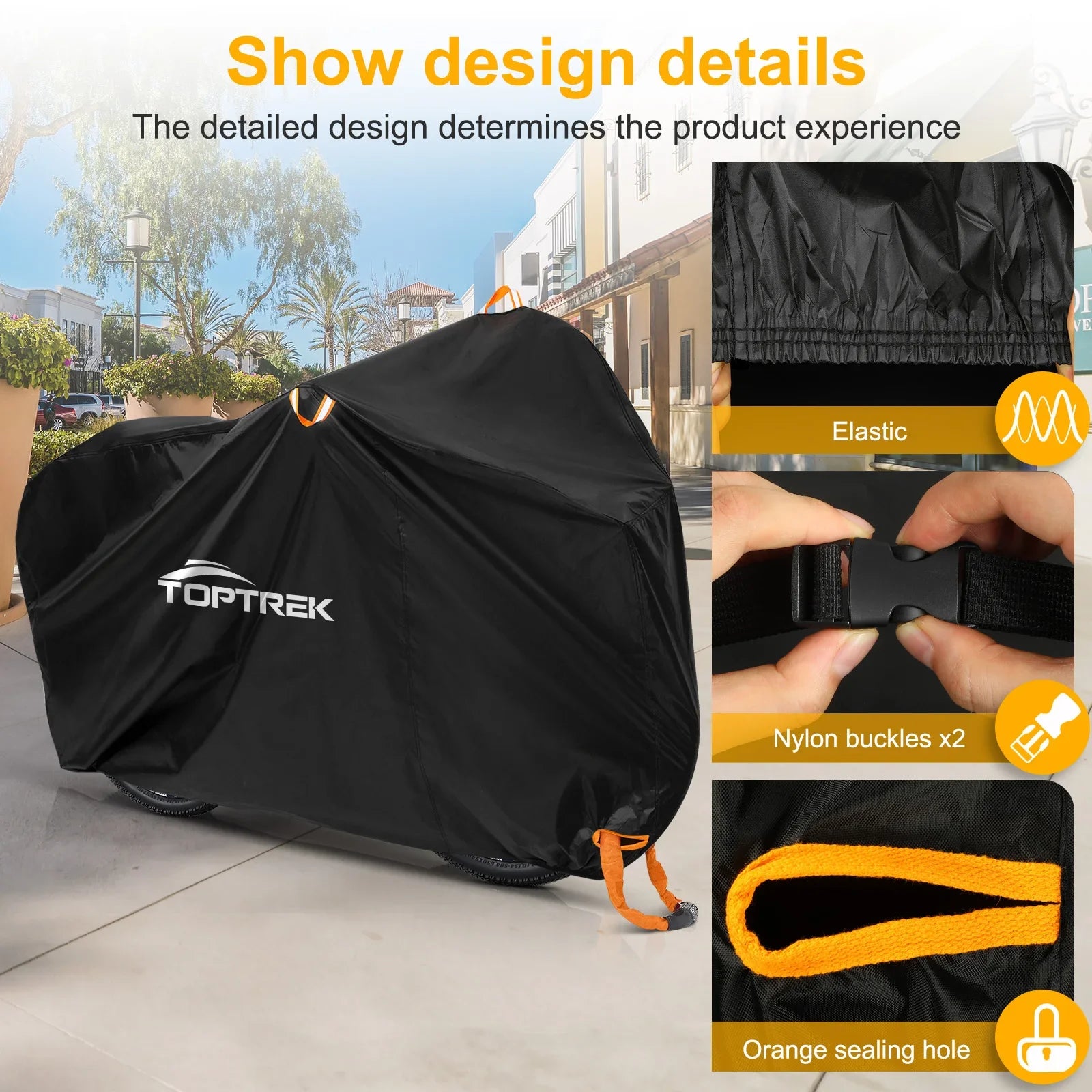 Toptrek Bike Cover 210T High Quality Bicycle Protector Multipurpose Rain Snow Dust Waterproof All Weather Protective Covers