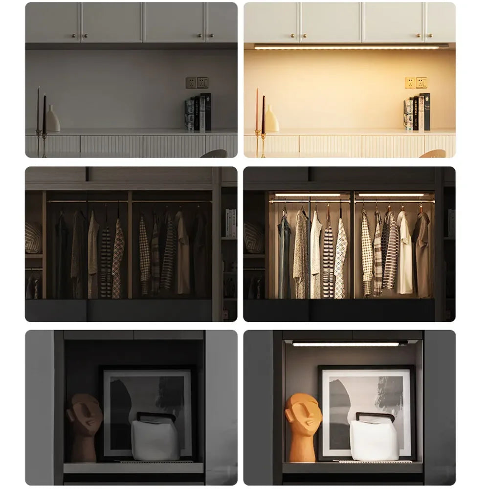 Night light LED Cabinet Light USB Rechargeable Motion Sensor Light Suitable For Kitchen Wardrobe Cabinet Lighting 30cm/40cm/50cm