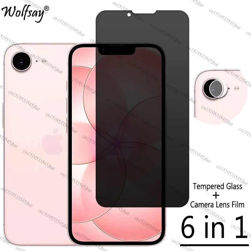 Privacy Screen Protector For iPhone 17e Anti-Spy Tempered Glass For iPhone 17e 16e Camera Glass For iPhone 17e Glass 6.1 inch