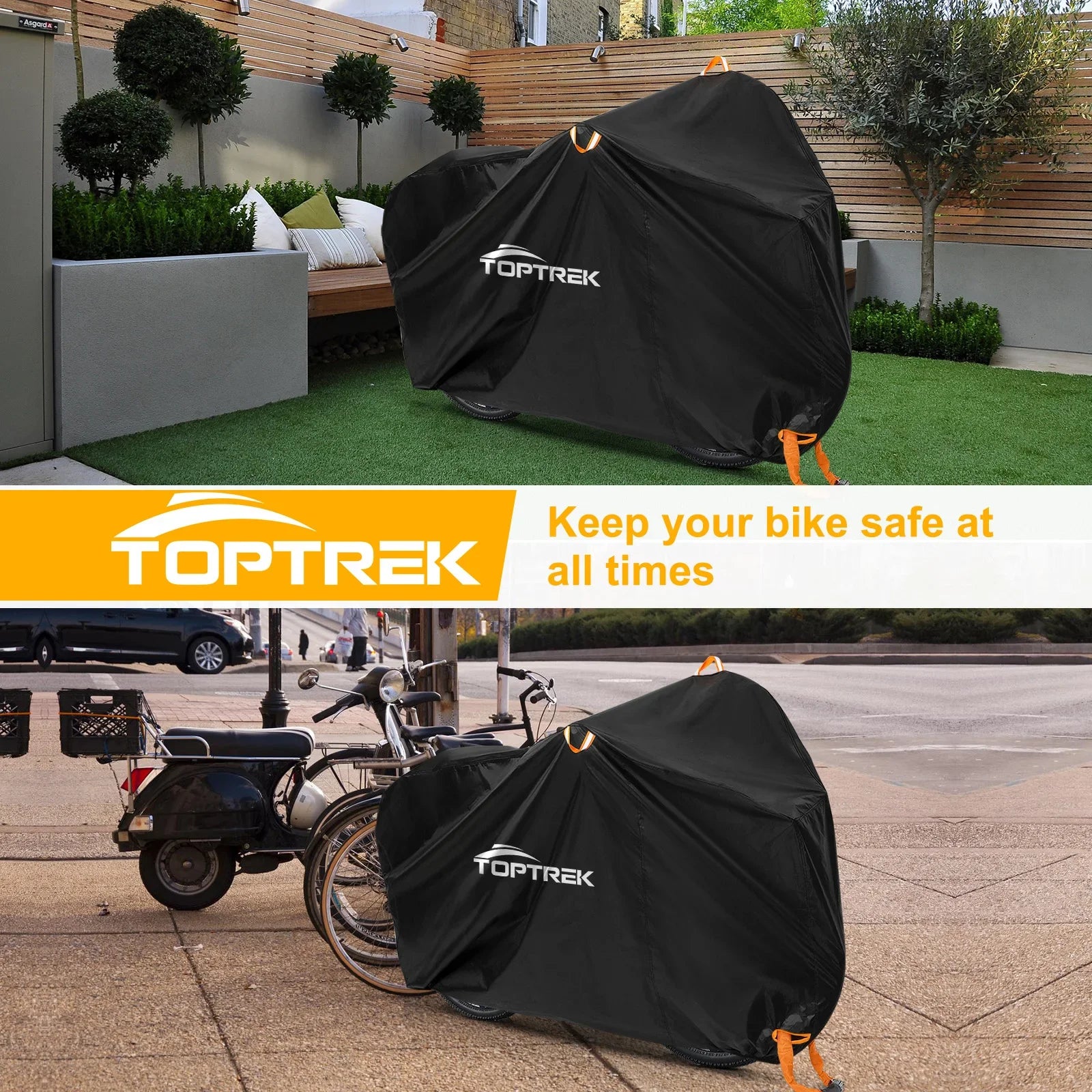 Toptrek Bike Cover 210T High Quality Bicycle Protector Multipurpose Rain Snow Dust Waterproof All Weather Protective Covers