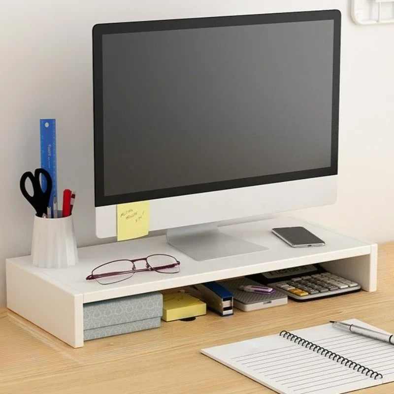 Stable Base Wood Desktop Computer Stand Eyesight Protection Protect Cervical Spine Office Laptop Riser Large Load Bearing