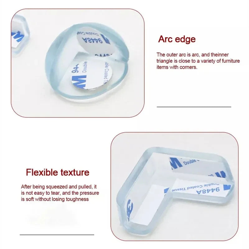4/8/10/12Pcs Baby Safety Silicone Protector Table Corner Edge Protection Cover Transparent Anti Collision Soft Guard Home Tool