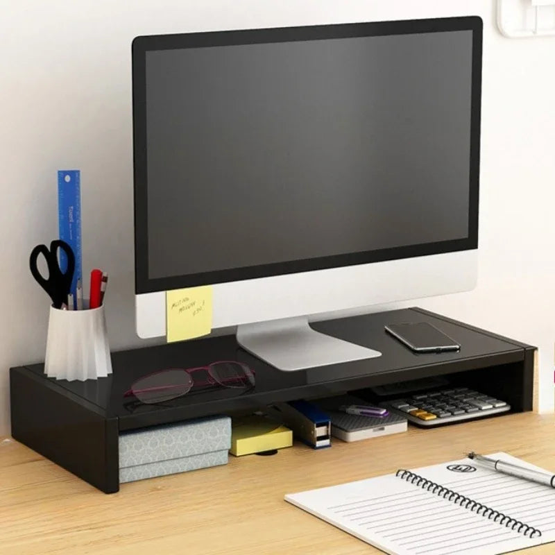 Stable Base Wood Desktop Computer Stand Eyesight Protection Protect Cervical Spine Office Laptop Riser Large Load Bearing