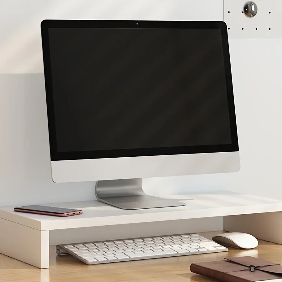 Stable Base Wood Desktop Computer Stand Eyesight Protection Protect Cervical Spine Office Laptop Riser Large Load Bearing