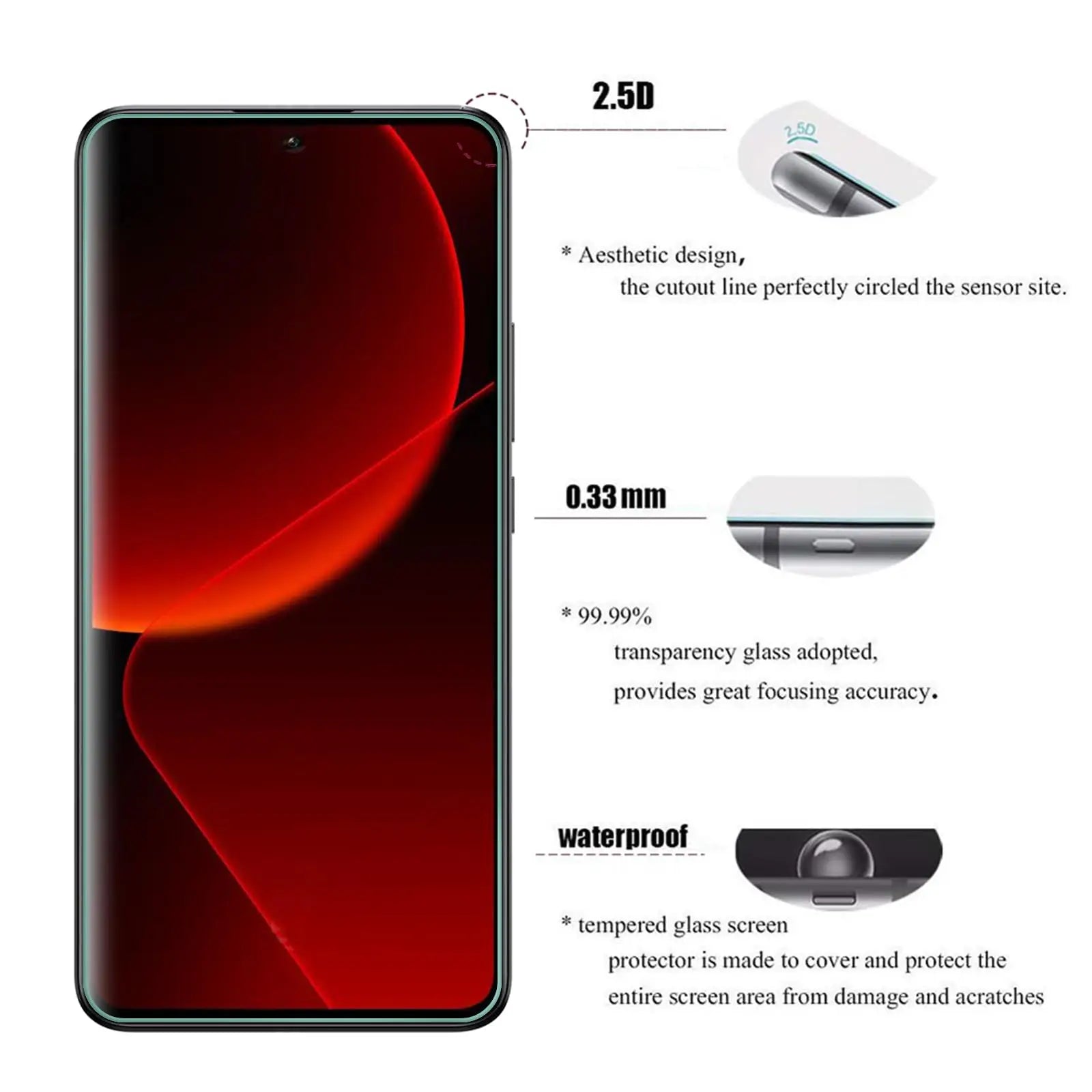 For Xiaomi 13T Tempered Glass Screen Protector Crystal Mica 9H Protective HD Clear Transparent Anti Scratch
