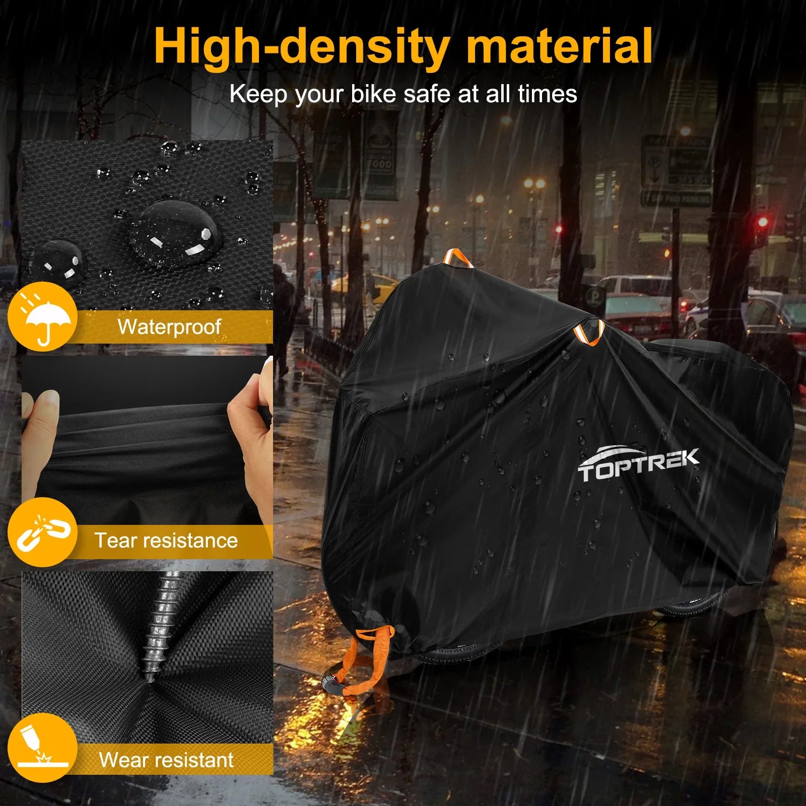 Toptrek Bike Cover 210T High Quality Bicycle Protector Multipurpose Rain Snow Dust Waterproof All Weather Protective Covers