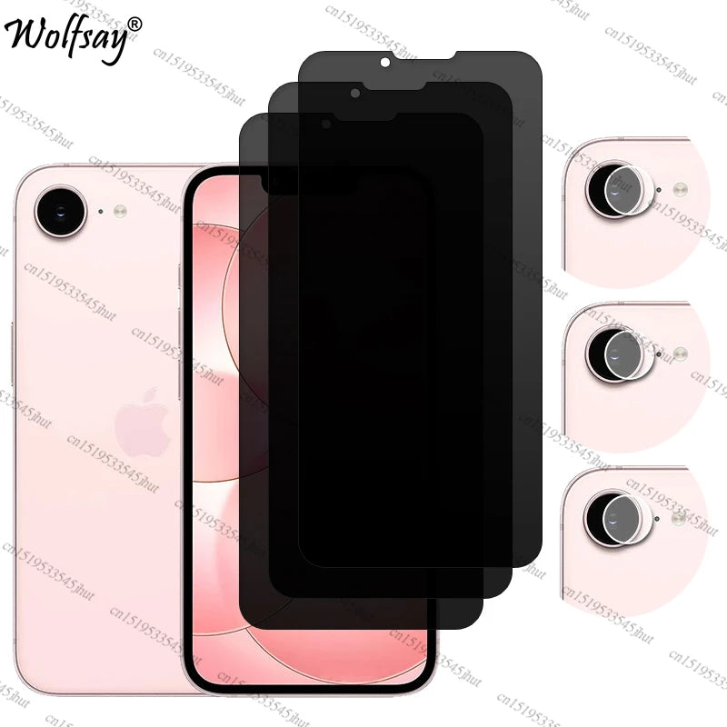 Privacy Screen Protector For iPhone 17e Anti-Spy Tempered Glass For iPhone 17e 16e Camera Glass For iPhone 17e Glass 6.1 inch