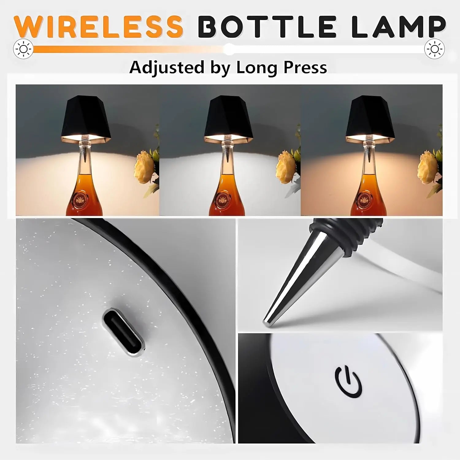 Modern Bottle Table Lamp – Touch Dimmable LED Light