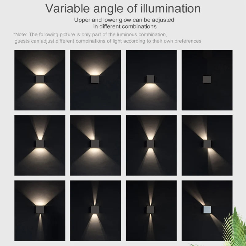Modern Square LED Wall Light – Waterproof Indoor & Outdoor