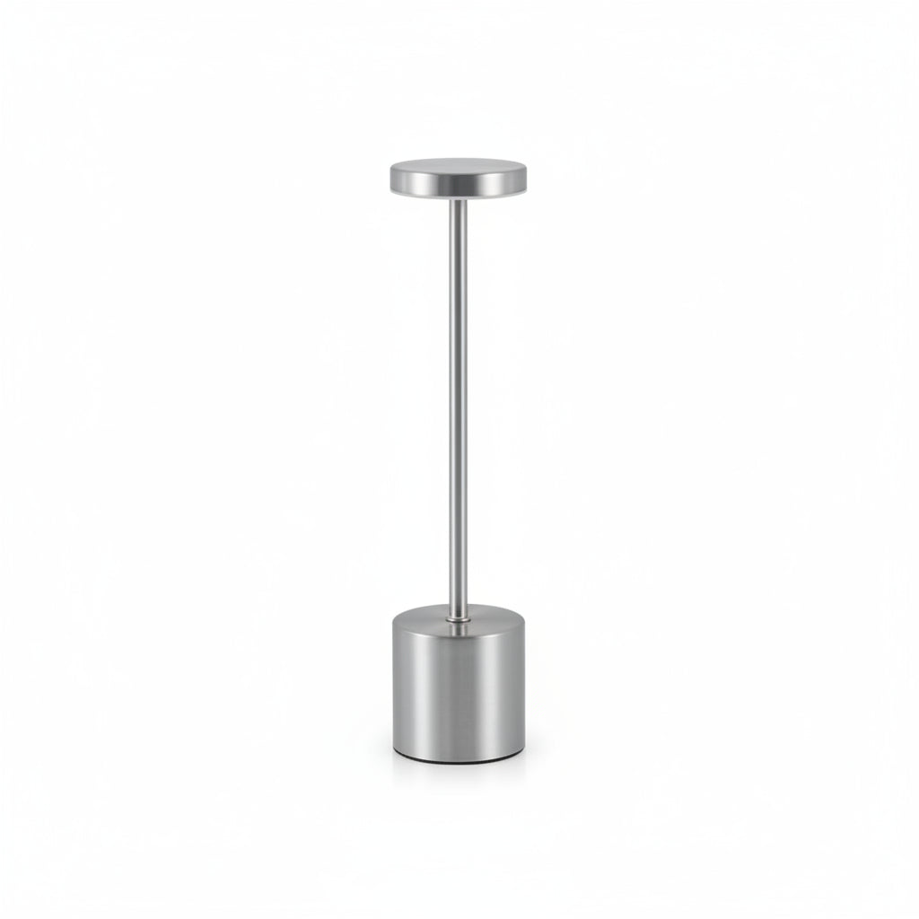 Silver Modern Table Lamp - Fast Charging