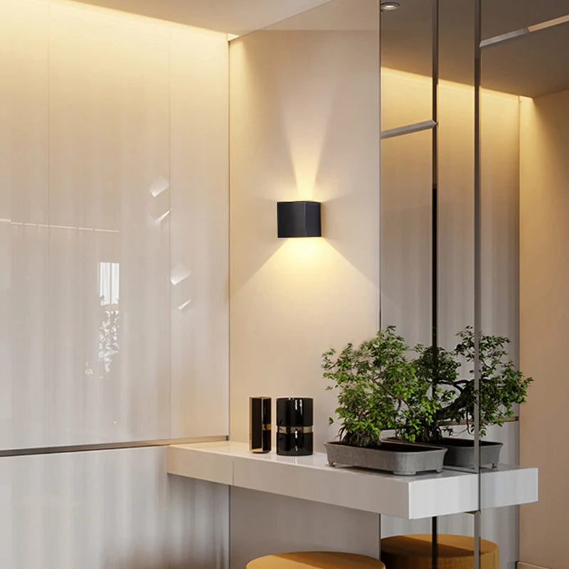Modern Square LED Wall Light – Waterproof Indoor & Outdoor