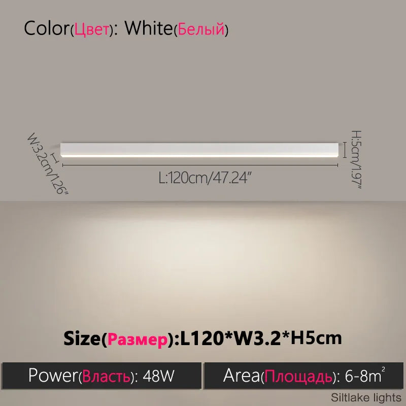 Modern Long Strip Ceiling Light Surface Mounted Minimalist Aisle Lamp Living Room Bedroom Kitchen Home Office LED Lighting