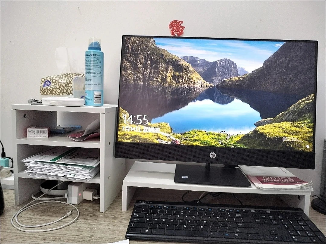 Monitor Riser Stand - Ergonomic Laptop Stand Desk Organizer Keyboard Storage