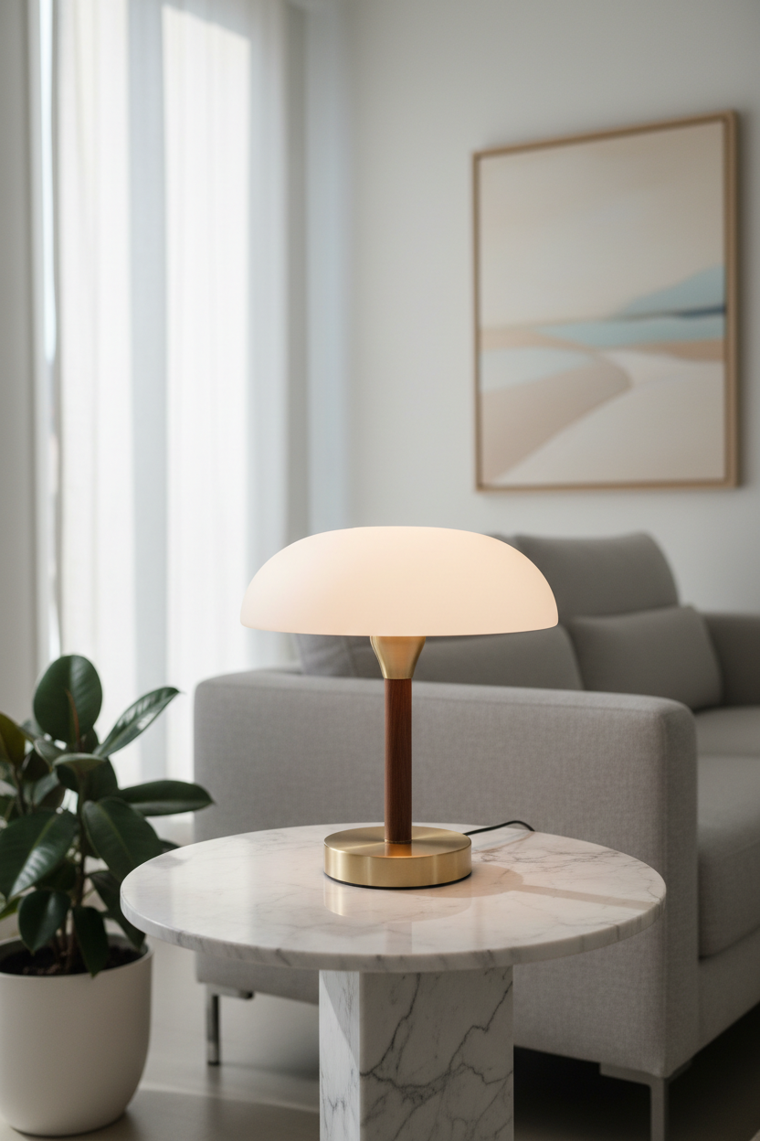 Designer table lamp close-up